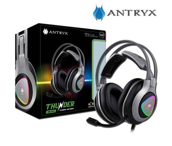 AURICULAR ANTRYX THUNDER GAMING SILVER LED - RGB (AGH-7800S7V)